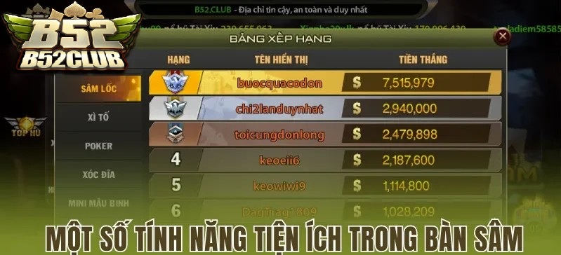 Tính năng Sâm trên B52CLUB.